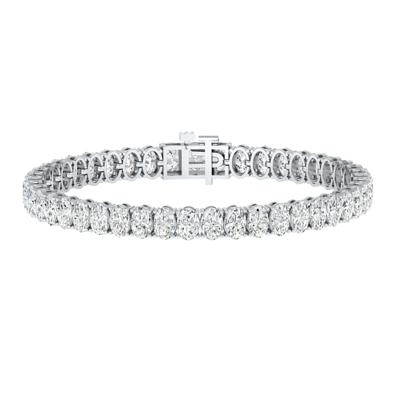 Monaco oval Lab diamond white gold vertical tennis bracelet Lily Arkwright