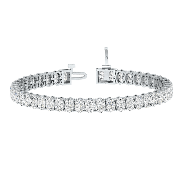 Monaco oval Lab diamond white gold vertical tennis bracelet Lily Arkwright