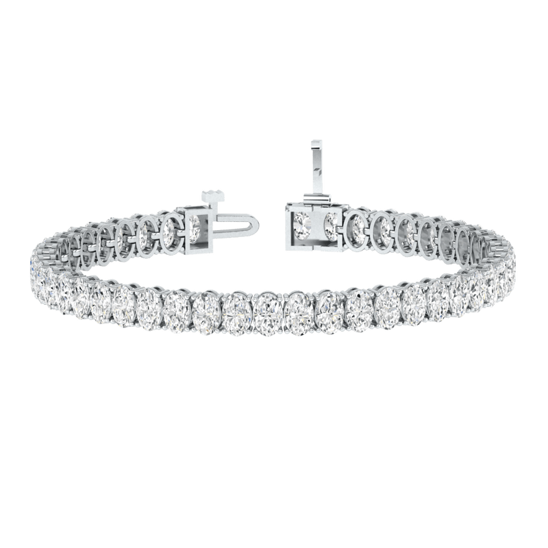 Monaco oval Lab diamond white gold vertical tennis bracelet Lily Arkwright