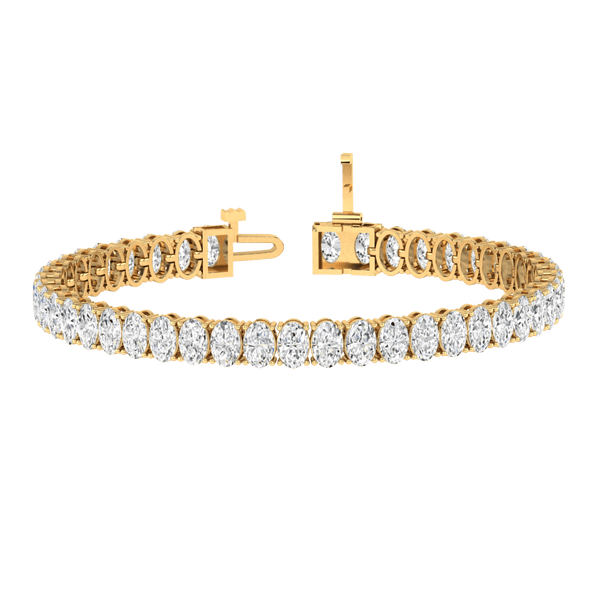 Monaco oval Lab diamond yellow gold vertical tennis bracelet Lily Arkwright