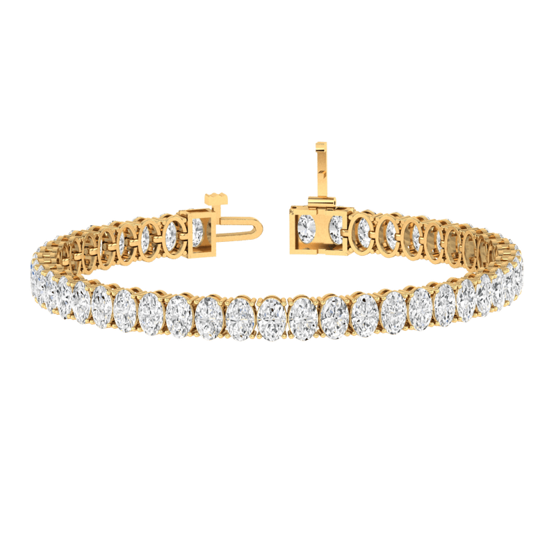 Monaco oval Lab diamond yellow gold vertical tennis bracelet Lily Arkwright