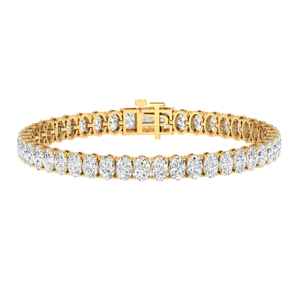 Monaco oval Lab diamond yellow gold vertical tennis bracelet Lily Arkwright