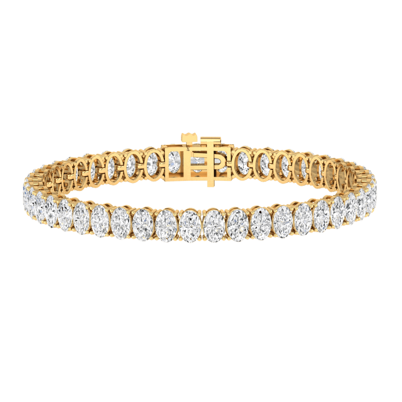 Monaco oval Lab diamond yellow gold vertical tennis bracelet Lily Arkwright