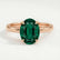 PARIS - Oval Emerald & Diamond 18k Rose Gold Petite Hidden Halo