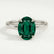 PARIS - Oval Emerald & Diamond 950 Platinum Petite Hidden Halo