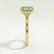PARIS - Cushion Green Lab Diamond 18k Yellow Gold Hidden Halo Solitaire Ring