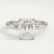 Paris emerald lab diamond hidden halo 18k white gold platinum engagement ring