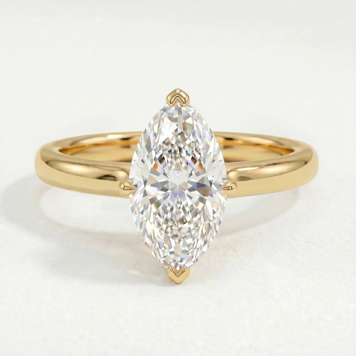 PARIS - Marquise Lab Diamond 18K Yellow Gold Micro Pavé Hidden Halo