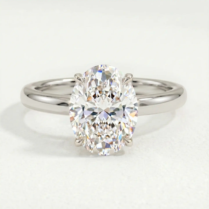 PARIS - Oval Lab Diamond Platinum Hidden Halo