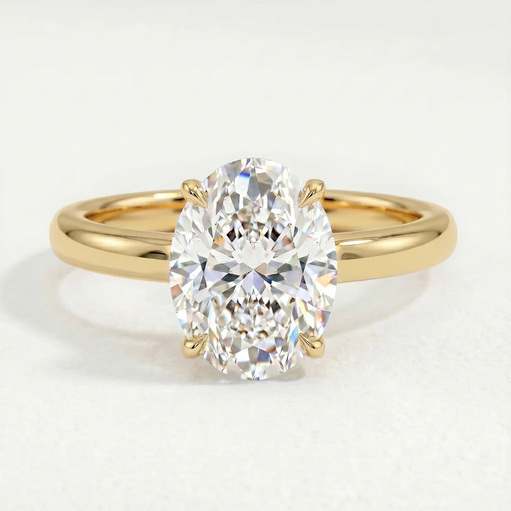 PARIS - Oval Lab Diamond 18k Yellow Gold Hidden Halo