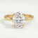 Paris oval lab diamond hidden halo 18k yellow gold engagement ring