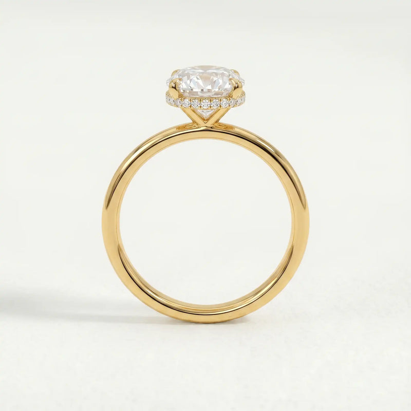 PARIS - Oval Lab Diamond 18k Yellow Gold Hidden Halo Engagement