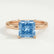 PARIS - Princess Blue Lab Diamond 18k Rose Gold Petite Hidden Halo