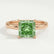 PARIS - Princess Green Lab Diamond 18k Rose Gold Petite Hidden Halo