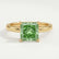 PARIS - Princess Green Lab Diamond 18k Yellow Gold Petite Hidden Halo