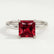 Paris princess ruby petite hidden halo engagement ring – view 1