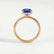 PARIS - Round Blue Sapphire & Diamond 18k Rose Gold Petite Hidden Halo