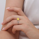 PARIS - Chatham® Princess Yellow Sapphire & Diamond 950 Platinum Petite Hidden Halo