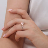 PARIS - Chatham® Princess Champagne Sapphire & Diamond 18k Rose Gold Petite Hidden Halo