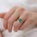 PARIS - Princess Emerald & Diamond 18k Rose Gold Petite Hidden Halo