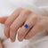 PARIS - Princess Blue Sapphire & Diamond 18k Rose Gold Petite Hidden Halo