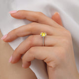PARIS - Chatham® Oval Yellow Sapphire & Diamond 18k White Gold Petite Hidden Halo
