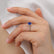 PARIS - Oval Blue Sapphire & Diamond 950 Platinum Petite Hidden Halo