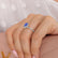 PARIS - Radiant Blue Sapphire & Diamond 18k White Gold Petite Hidden Halo