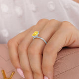 PARIS - Chatham® Radiant Yellow Sapphire & Diamond 18k White Gold Petite Hidden Halo
