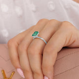 PARIS - Chatham® Radiant Emerald & Diamond 18k White Gold Petite Hidden Halo