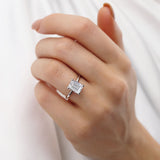 Paris Emerald Natural Diamond 950 Platinum Hidden Halo Solitaire 2.50ct D Colour