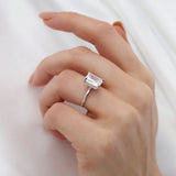 Paris Emerald Natural Diamond 950 Platinum Hidden Halo Solitaire 2.50ct D Colour