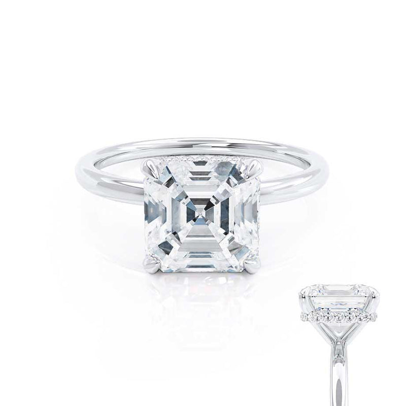 PARIS - Asscher Lab Diamond Platinum Petite Hidden Halo