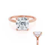 PARIS - Asscher Lab Diamond 18k Rose Gold Petite Hidden Halo