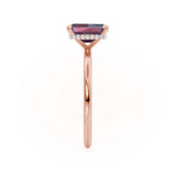 PARIS - Chatham® Emerald Alexandrite & Diamond 18k Rose Gold Petite Hidden Halo