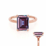 PARIS - Chatham® Emerald Alexandrite & Diamond 18k Rose Gold Petite Hidden Halo