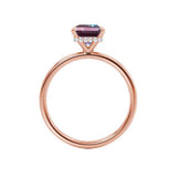 PARIS - Chatham® Emerald Alexandrite & Diamond 18k Rose Gold Petite Hidden Halo