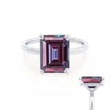 PARIS - Chatham® Emerald Alexandrite & Diamond 950 Platinum Petite Hidden Halo