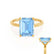 PARIS - Emerald Aqua Spinel & Diamond 18k Yellow Gold Petite Hidden Halo