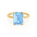 PARIS - Emerald Aqua Spinel & Diamond 18k Yellow Gold Petite Hidden Halo