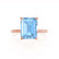 PARIS - Emerald Aqua Spinel & Diamond 18k Rose Gold Petite Hidden Halo