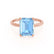 PARIS - Emerald Aqua Spinel & Diamond 18k Rose Gold Petite Hidden Halo