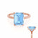 PARIS - Emerald Aqua Spinel & Diamond 18k Rose Gold Petite Hidden Halo