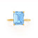 PARIS - Emerald Aqua Spinel & Diamond 18k Yellow Gold Petite Hidden Halo