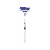 PARIS - Chatham® Emerald Blue Sapphire & Diamond 950 Platinum Petite Hidden Halo