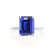 PARIS - Emerald Blue Sapphire & Diamond 950 Platinum Petite Hidden Halo