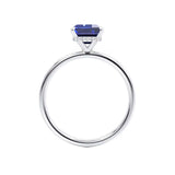 PARIS - Chatham® Emerald Blue Sapphire & Diamond 950 Platinum Petite Hidden Halo