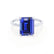 PARIS - Emerald Blue Sapphire & Diamond 950 Platinum Petite Hidden Halo