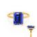PARIS - Emerald Blue Sapphire & Diamond 18k Yellow Gold Petite Hidden Halo