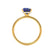 PARIS - Emerald Blue Sapphire & Diamond 18k Yellow Gold Petite Hidden Halo